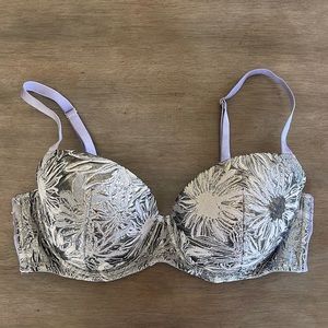 Victoria’s Secret size 36D purple and silver dream angels bra